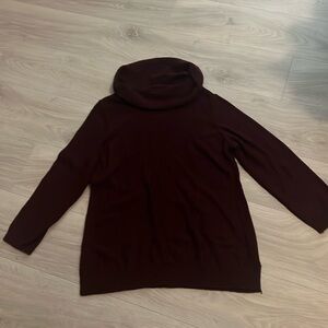 Burgundy Cowl Neck great for taller women.